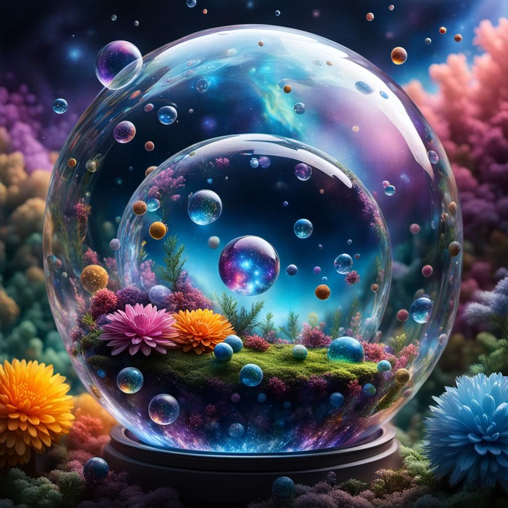 Galaxies in a Bottle: Hyperrealistic Splash Art