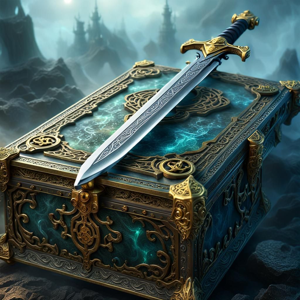 Mystical Sword in Ornate Case, Fantasy Concept Art