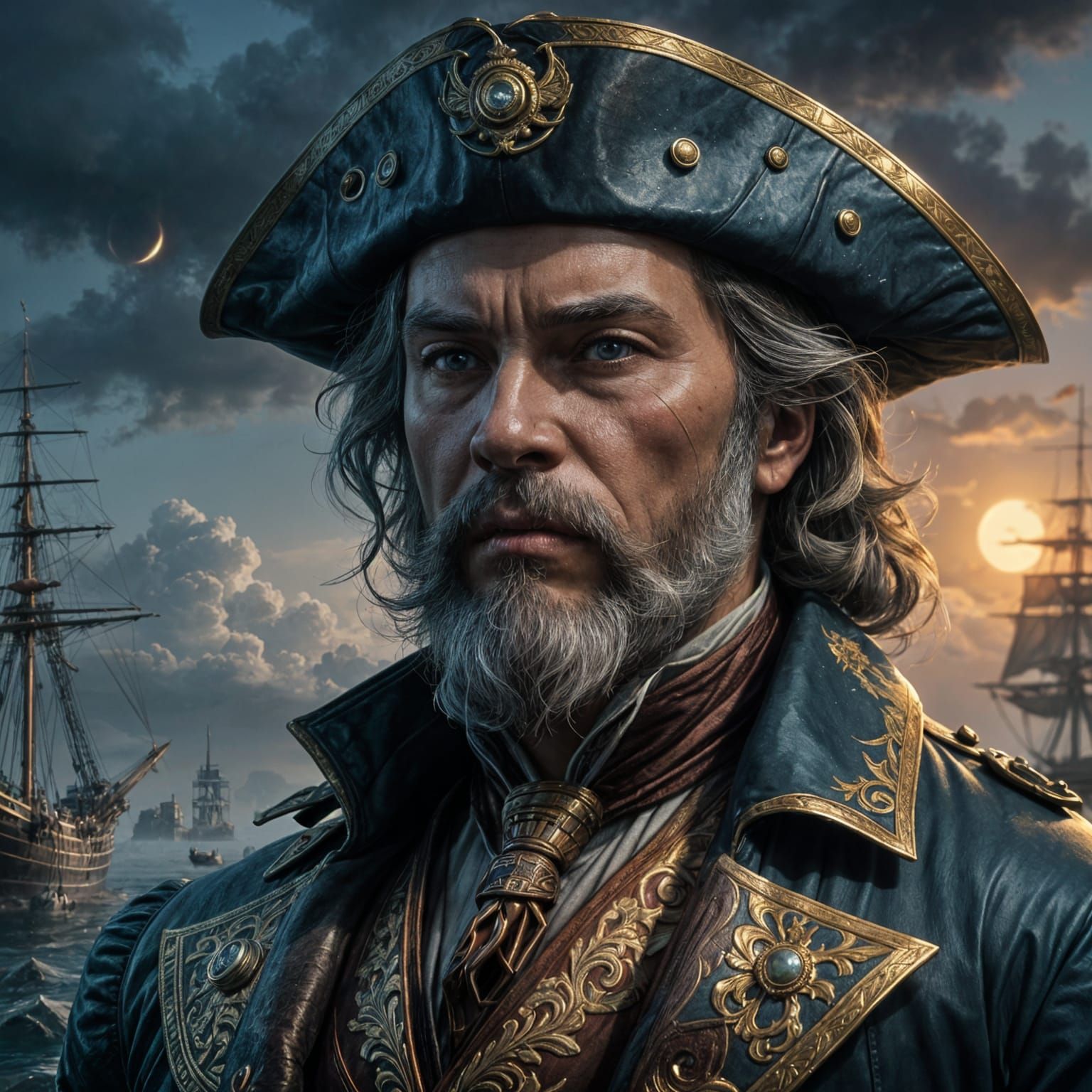 Captain Ahab Portrait in Dynamic Lighting