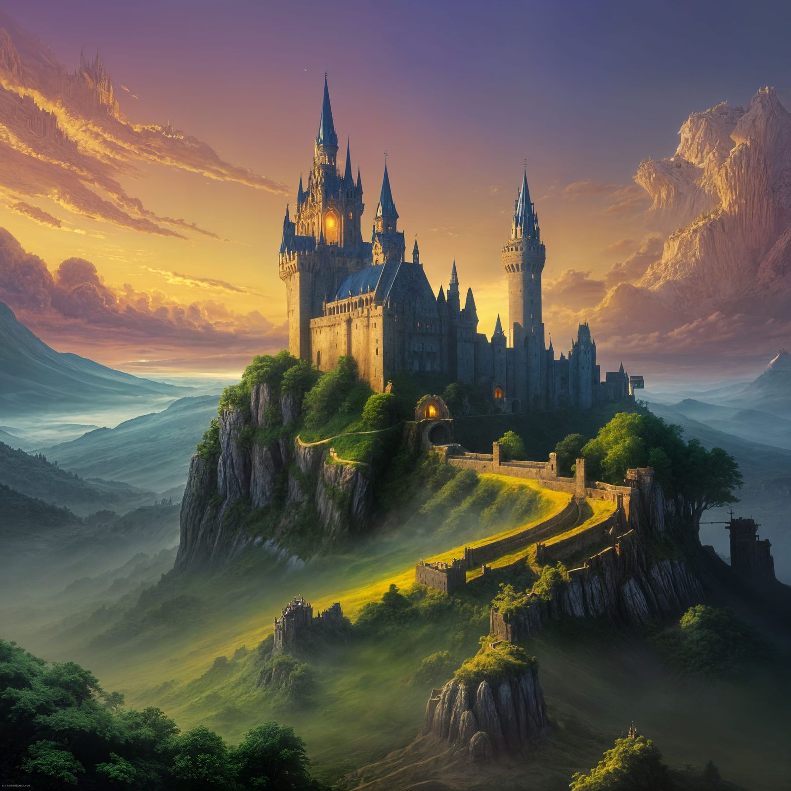 Fantasy Castle in a Magical Realm