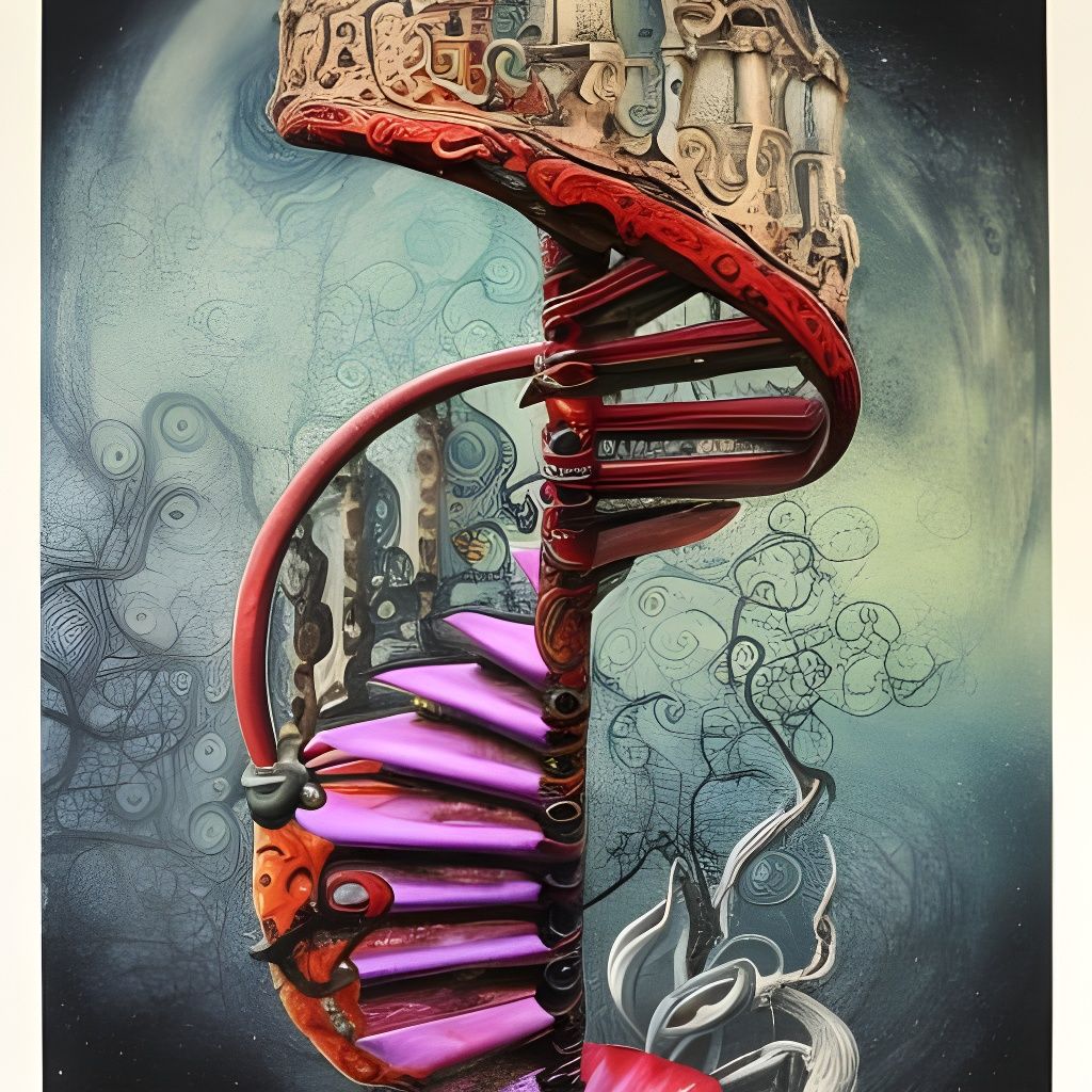 Colorful Spiral Staircase of Time and Space