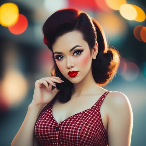 Vintage Pin Up Beauty in Soft Focus