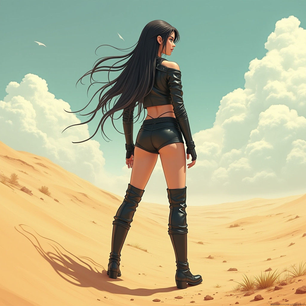 Cote De Pablo as Desert Giantess in Anime Style