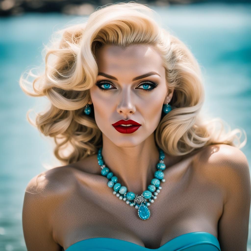 Sensual Blonde with Blue Eyes
