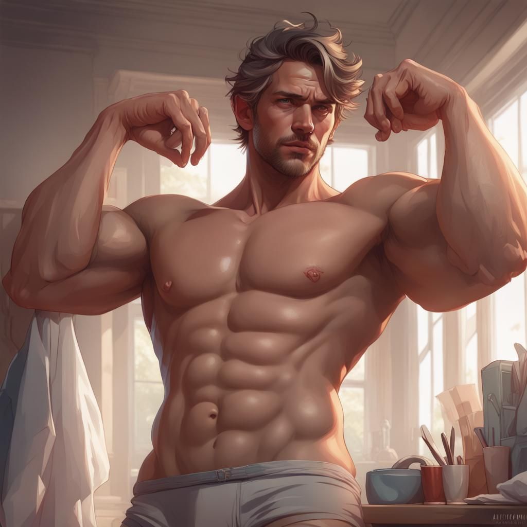 Detailed Portrait of Men in Underwear