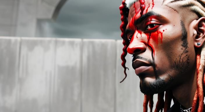 Hood Thug Vampire with Red Dreads