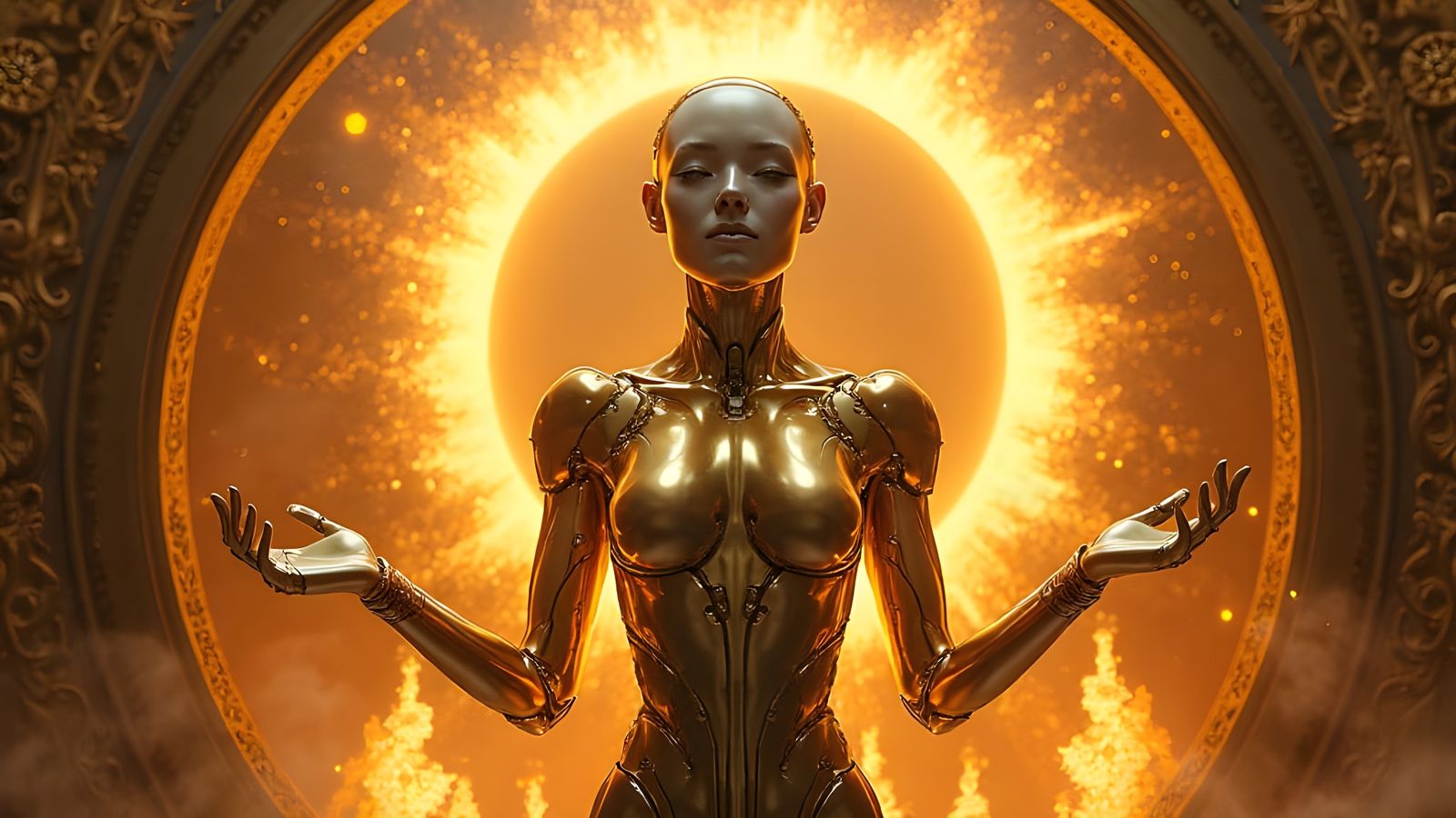 Android in Giger, Klimt, and Beeple Style