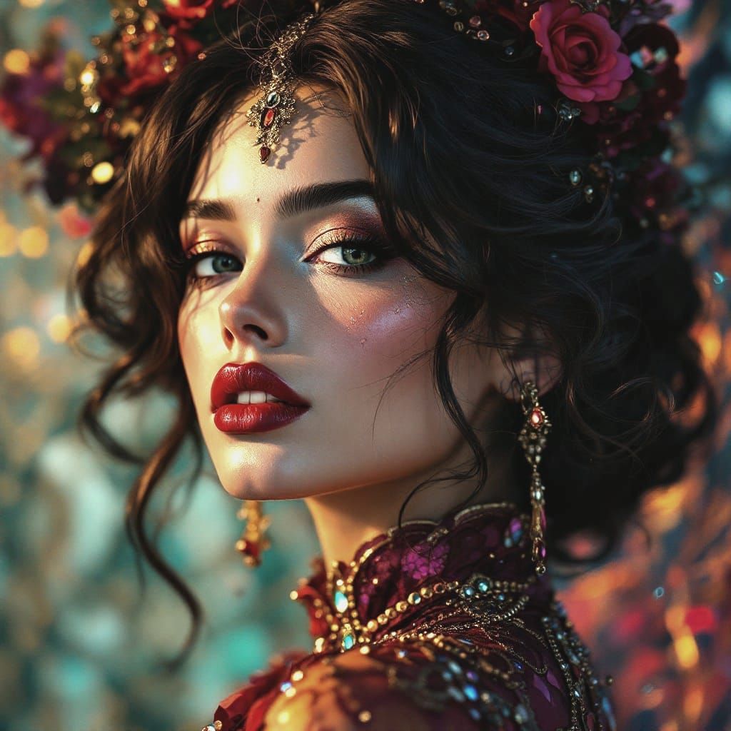 Elegant Female Portraits in Triadic Colors