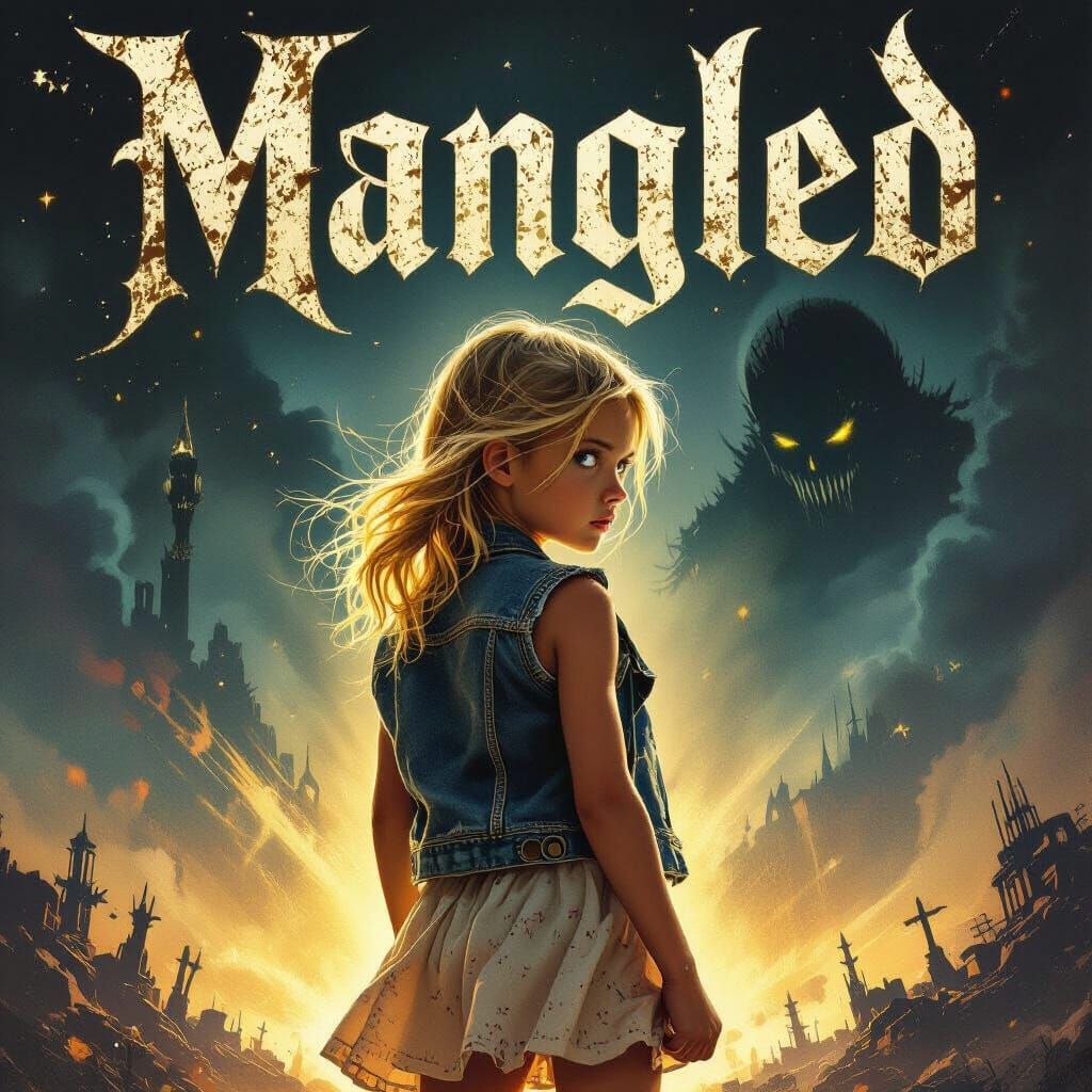 Gothic Movie Poster: Girl Bathed in Golden Light