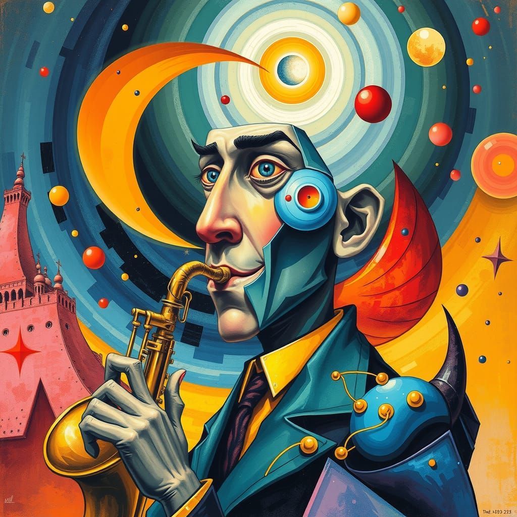 Futuristic Abstract Jazz Fusion in Surreal Style