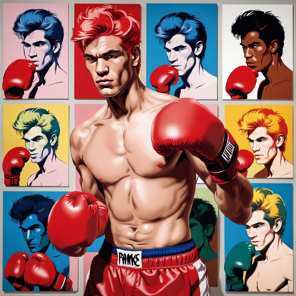 Pop Art Boxer in Warhol Style