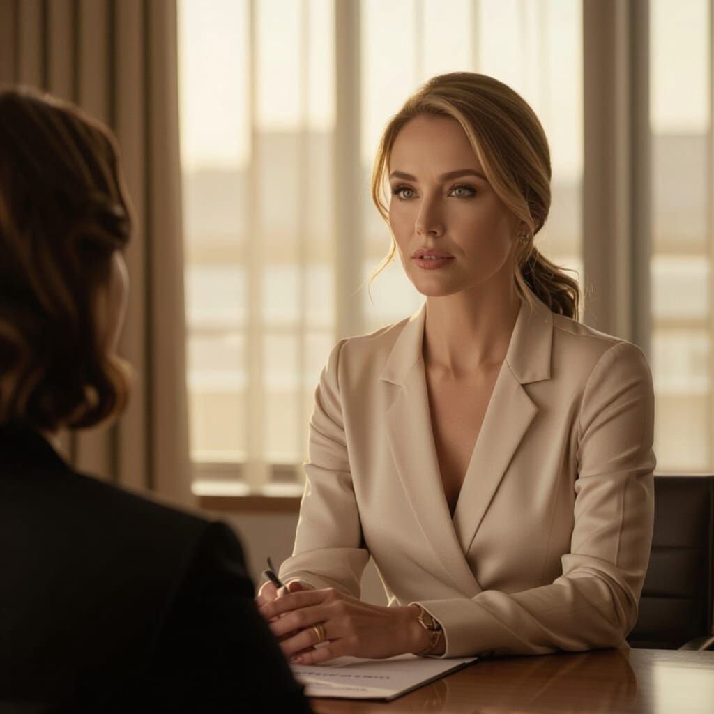 Professional Woman Enters Meeting Room
