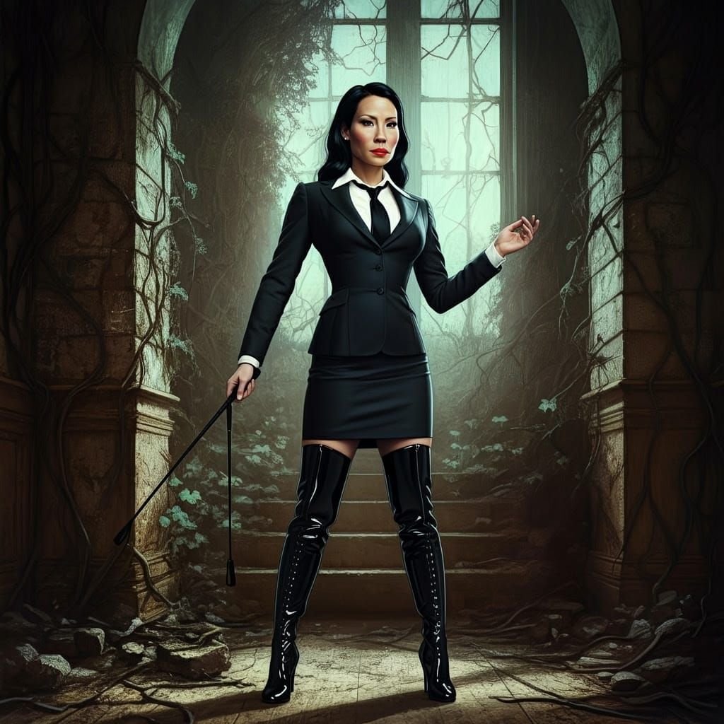 Ethereal Walt Disney Lucy Liu in Haunting Neo-Impressionist....