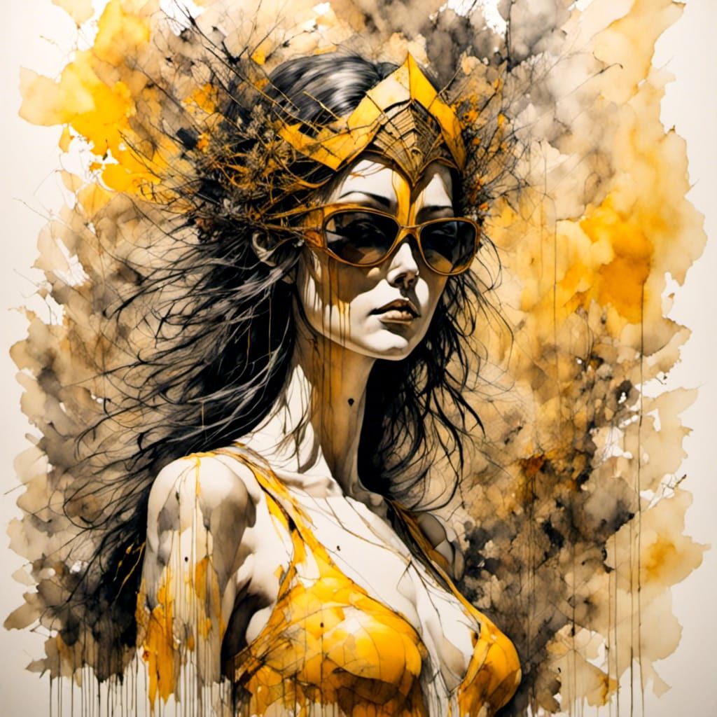 Princess Belle Beach Portrait in Pin-Up Style