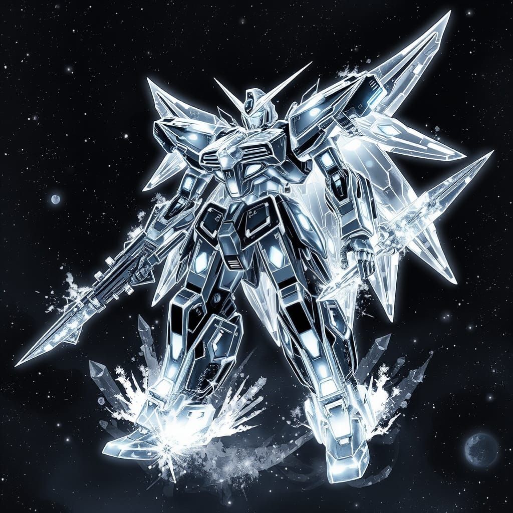 Colossal Mecha in Crystal Galaxy, Manga Style
