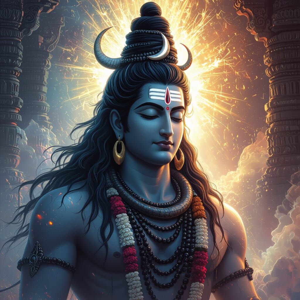 Lord Shiva Majestic Jyotirlingam Divine Light