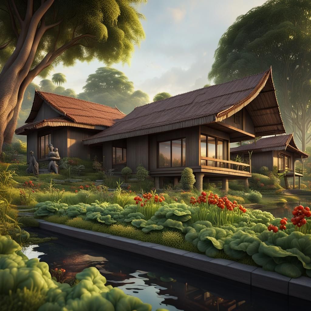 Modern Indonesian House With Vegetable Garden