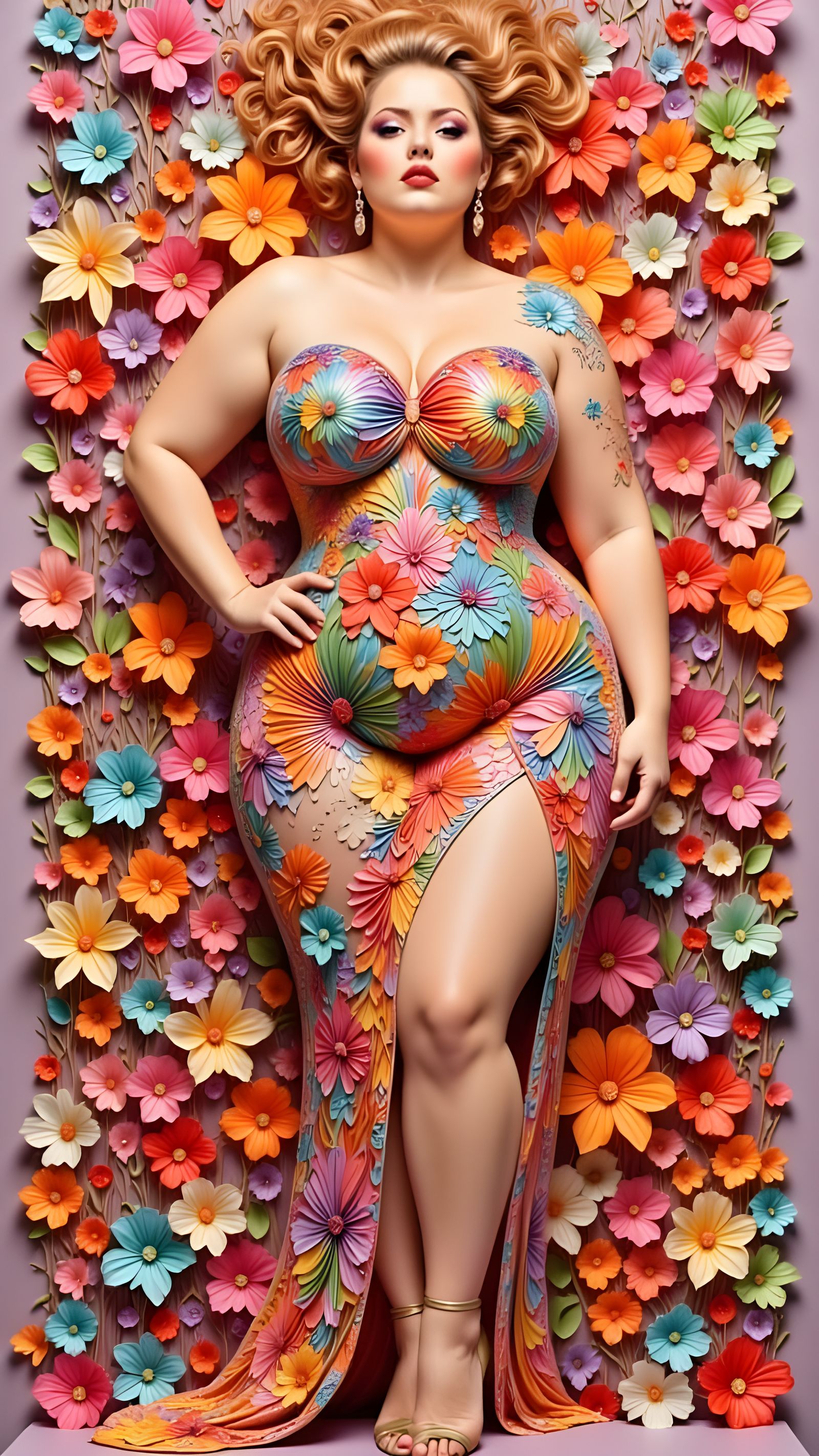 Captivating curvy slightly overweight gorgeous woman. made o...