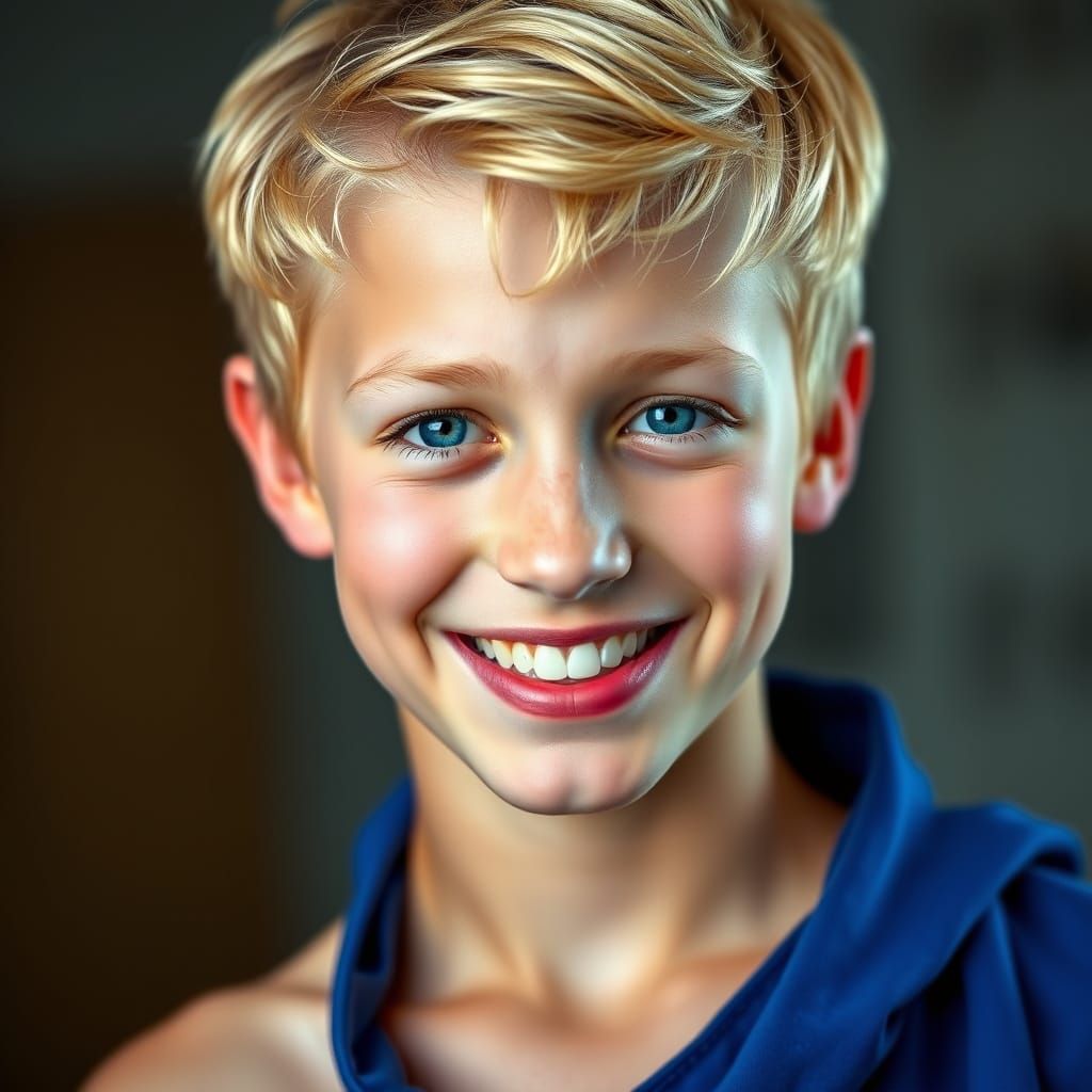 Chiseled Teenager with Radiant Smile