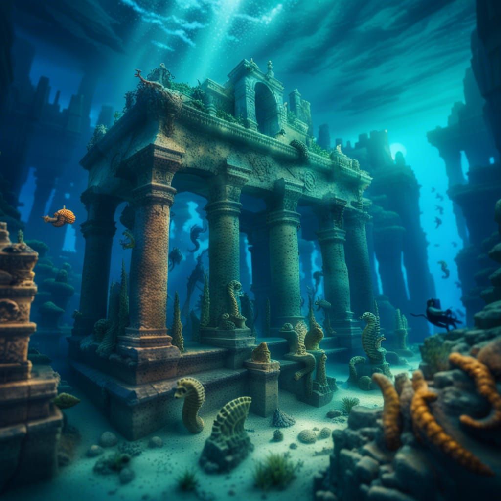 Atlantis Ruins: Underwater Exploration in Photorealistic Sty...