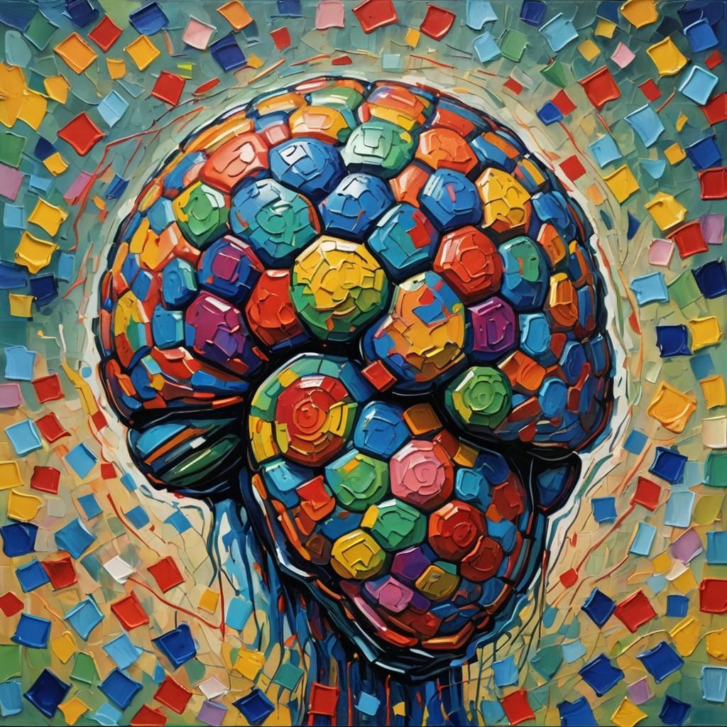 Brain Grenade in Expressionist Oil Painting