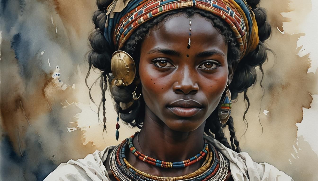 Portrait of Surma tribe woman