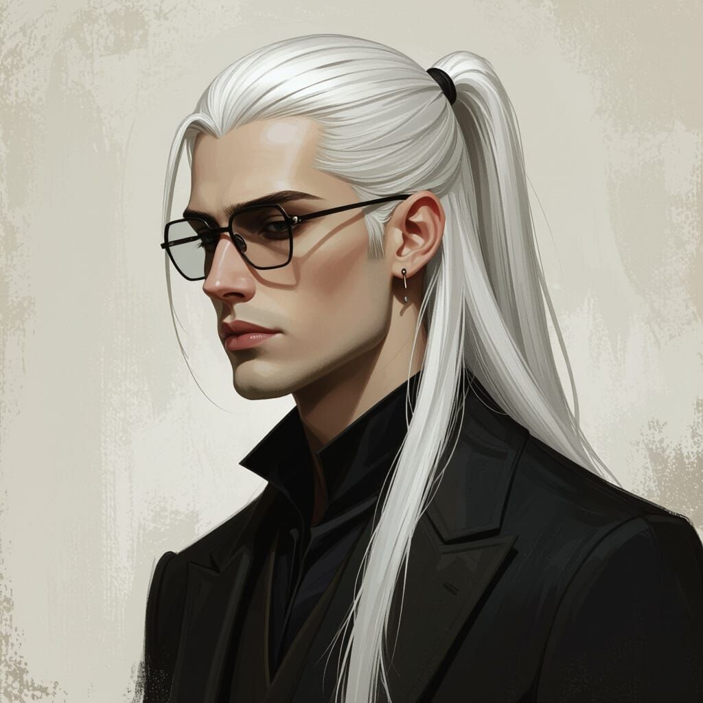 Mystical Realism Portrait of Young Man in Dark Academia Styl...