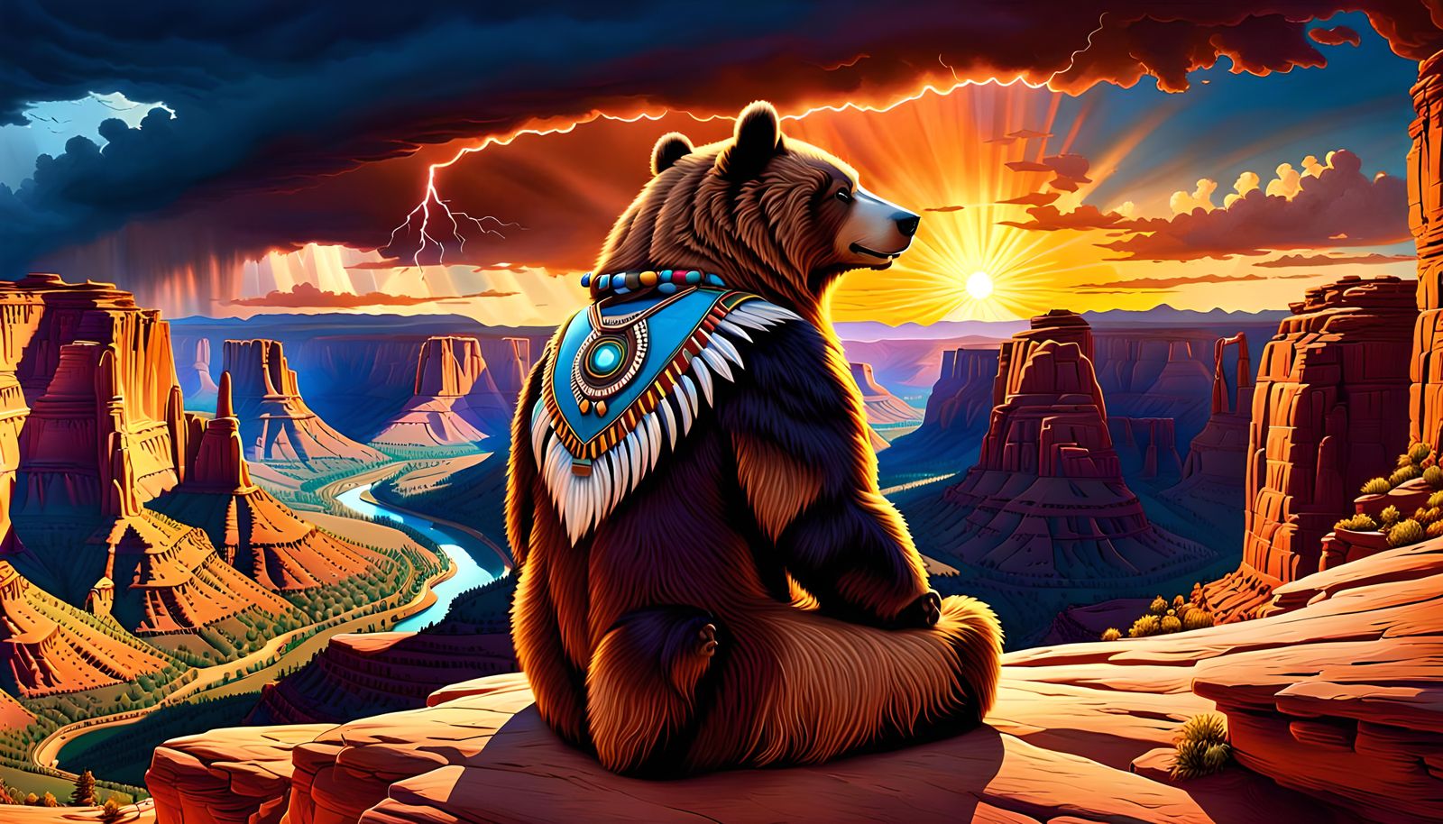 Bear-Kachina Shaman Overlooking Horseshoe Bend