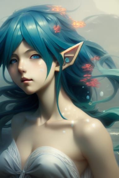 Anime Sea Elf Portrait in 8K Resolution
