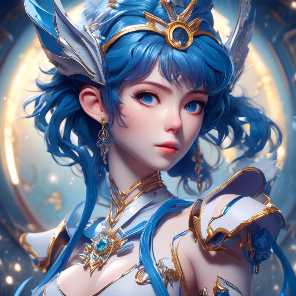 Sailor Mercury Detailed Matte Painting