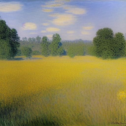 Lily in Meadow: Impressionistic Style After Rain