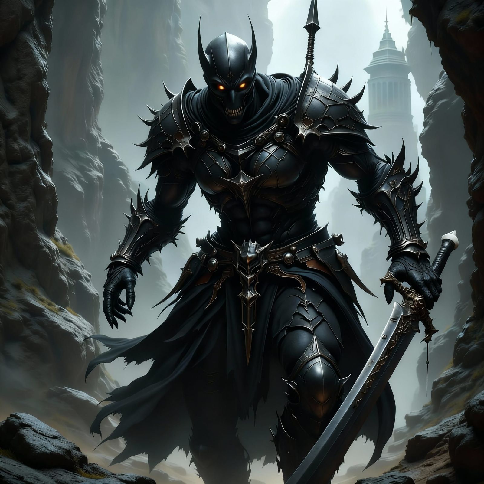 Shadow Warrior in Grimdark Fantasy Armor