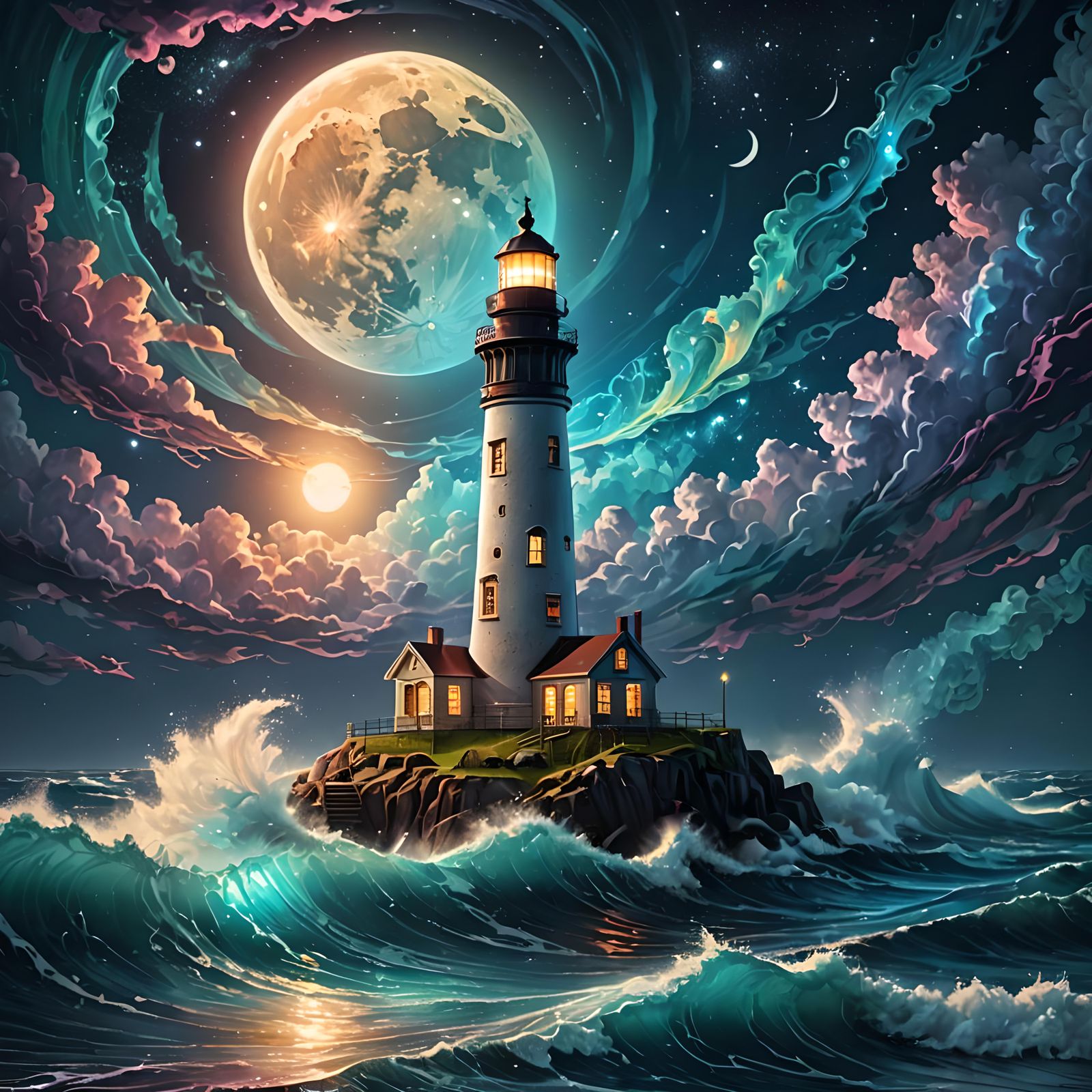 Cosmic Lighthouse on Rough Waters in Holographic Style