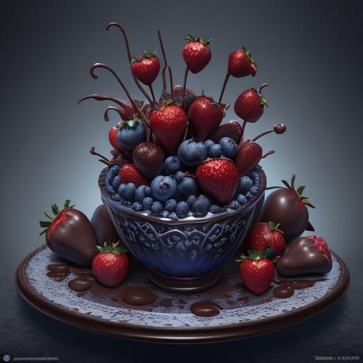 Chocolate Covered Berries: Fantastical Digital Art