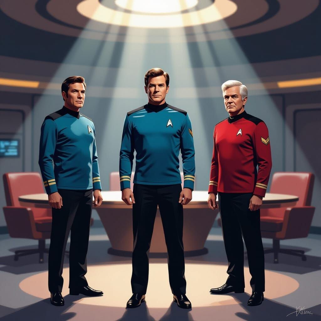 Starfleet Command Crew in Enterprise Briefing Room