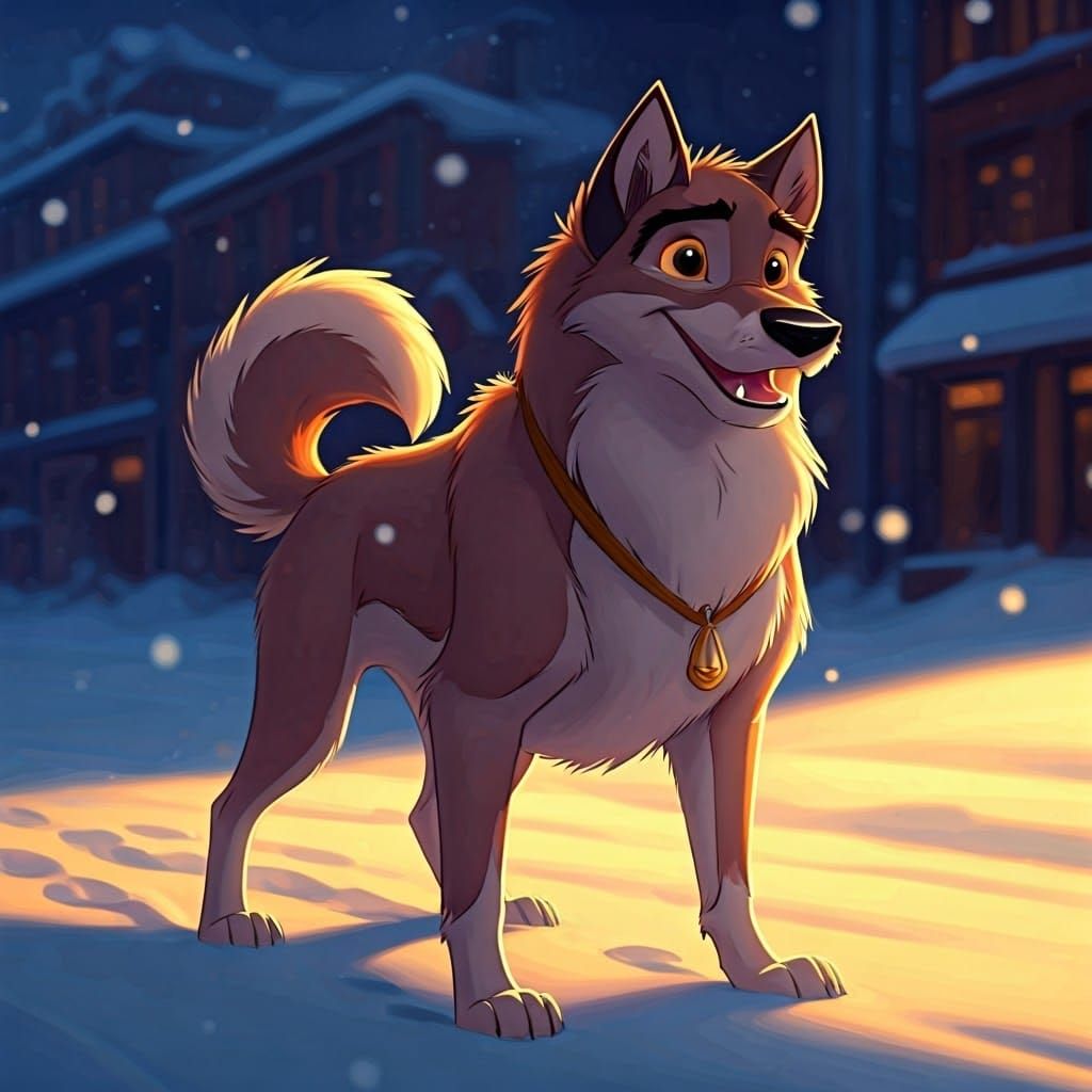 Happy Balto in Winter Wonderland