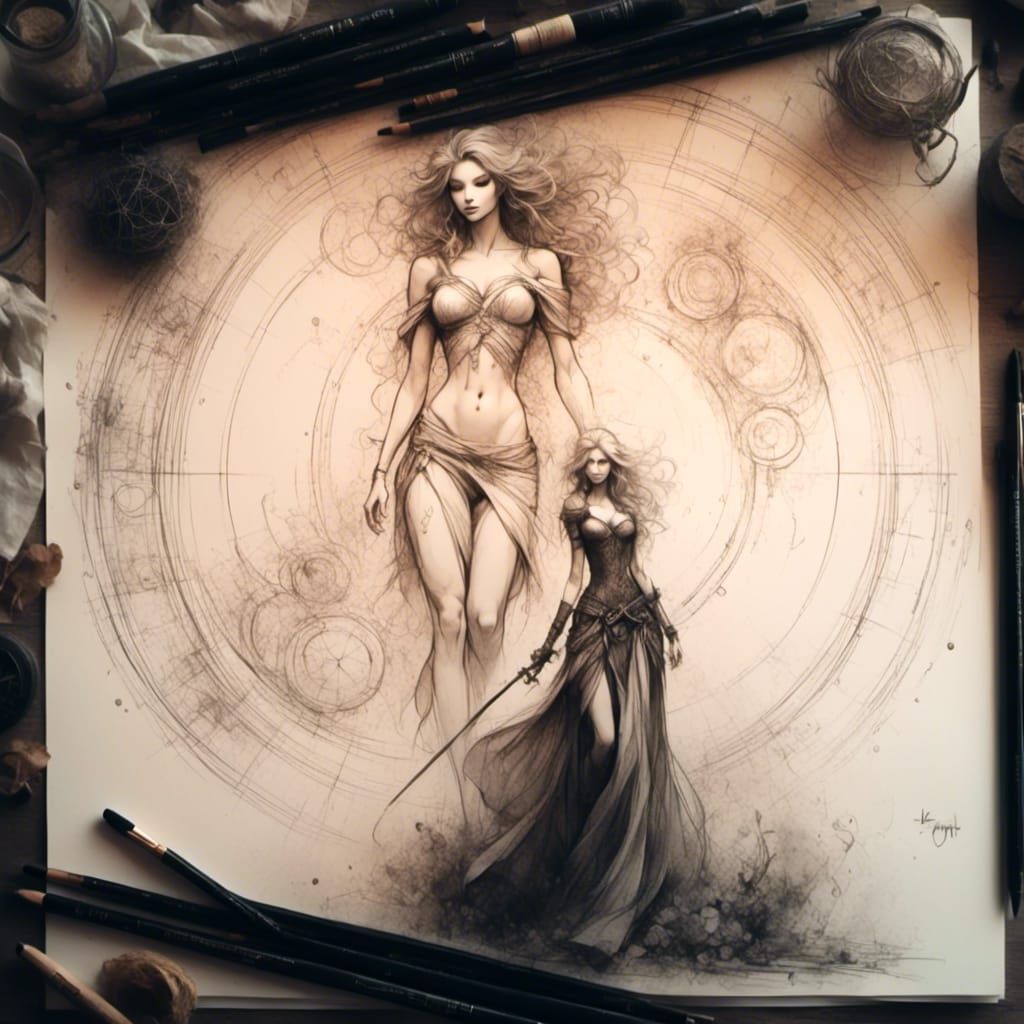 Detailed Reproductive Art Sketch