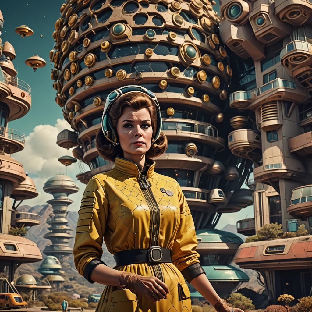 1960s Sci-Fi Housewife in Mid-Century Modern Home