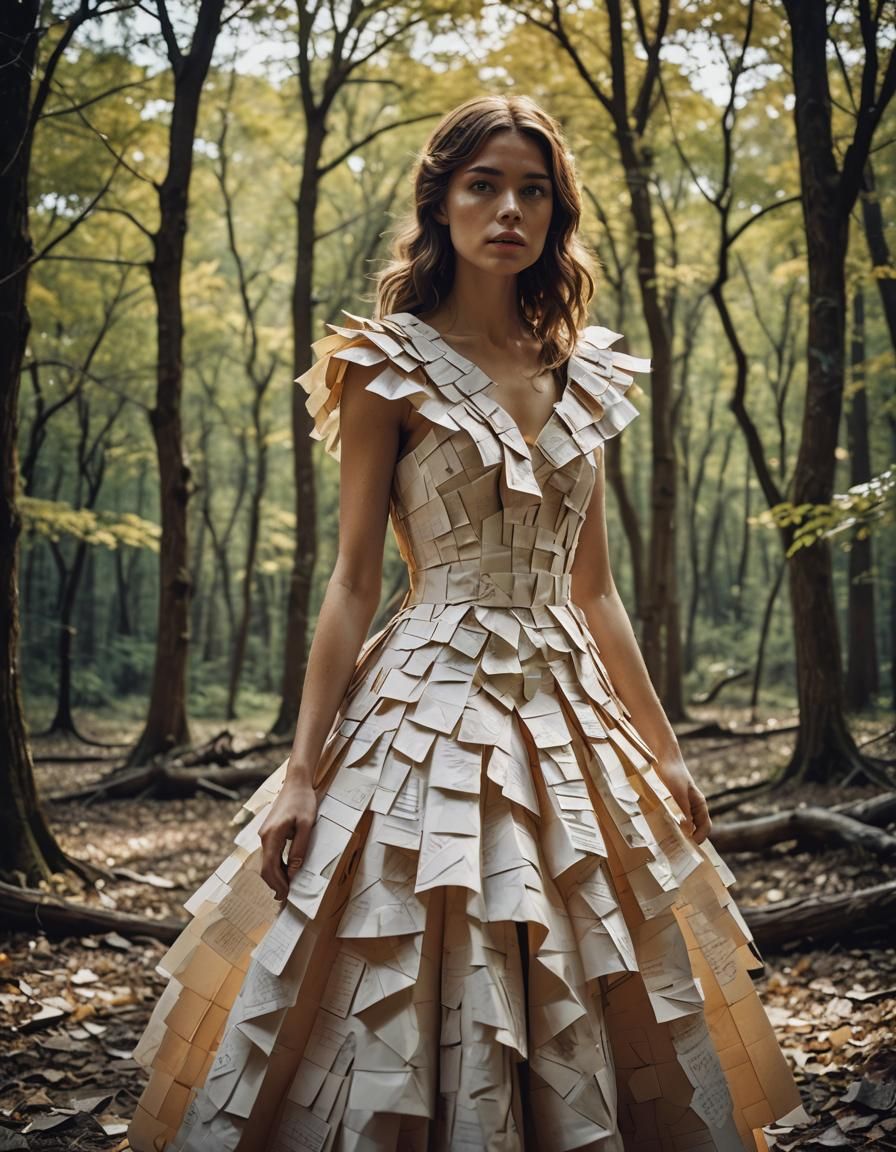 Girl in Paper Dress: Cinematic Film Still