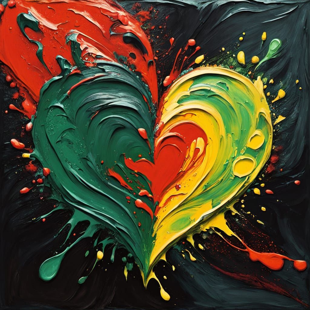 Abstract Expressionist Heart of Paint and Spices
