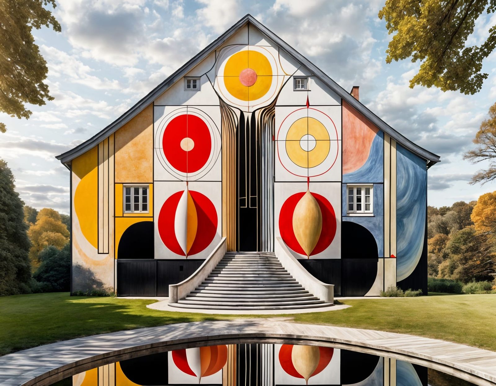 Surreal House Collage in Abstract Style