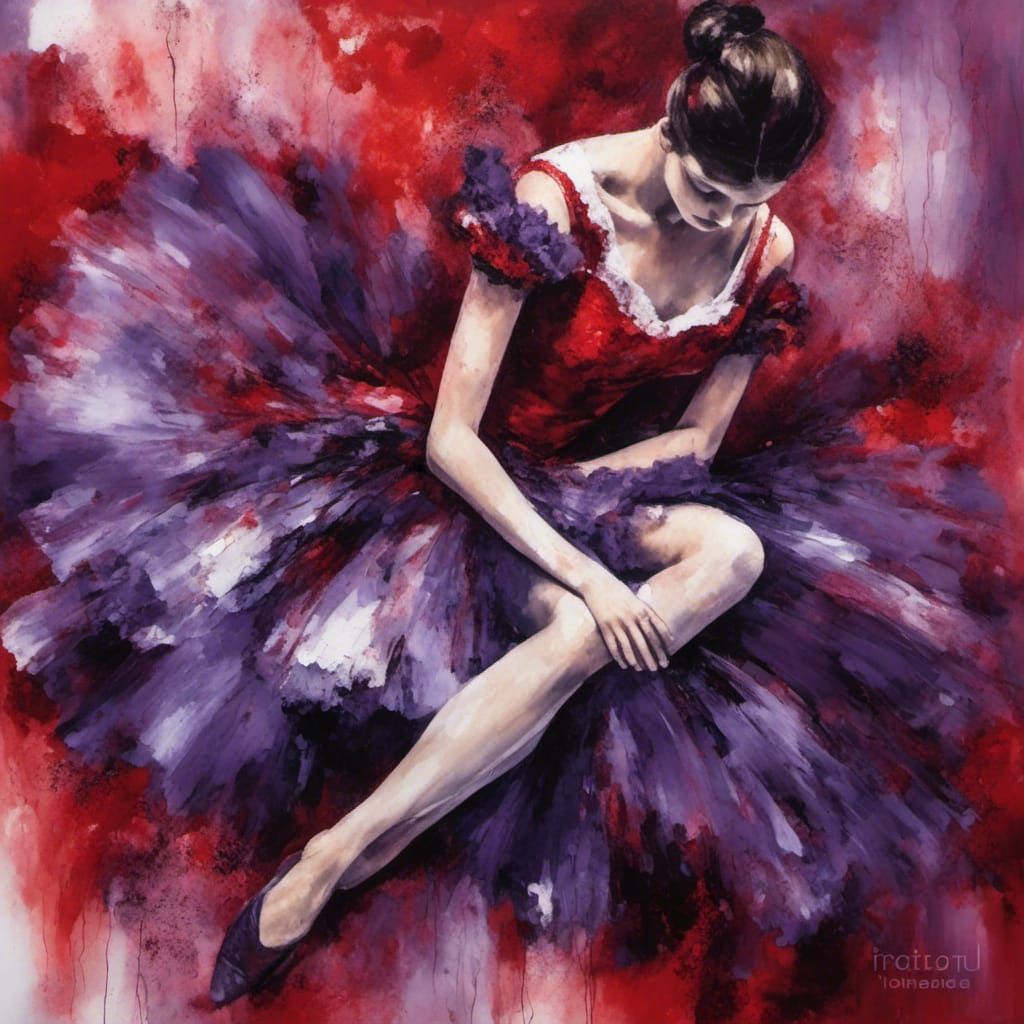 Cancan dancer massaging her feet by Renoir