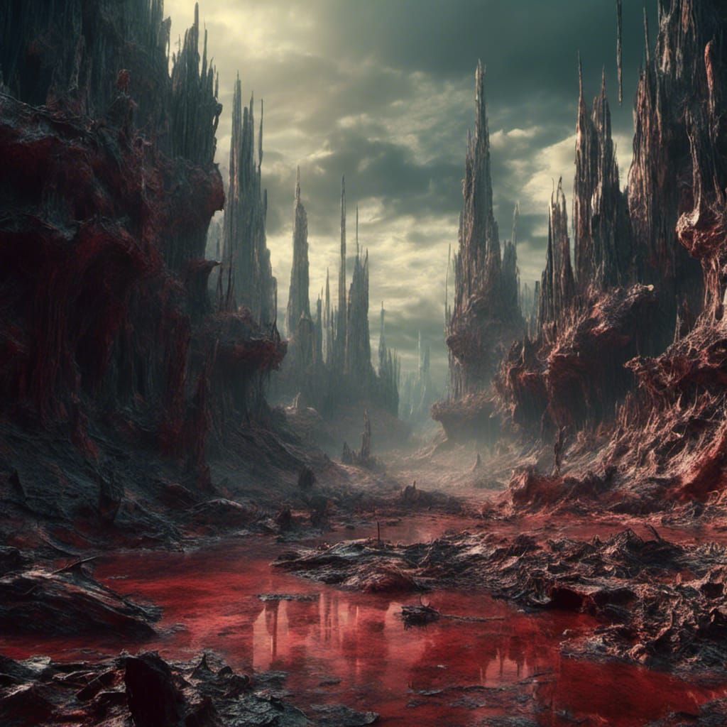 Alien Planet Workplace in Macabre Style