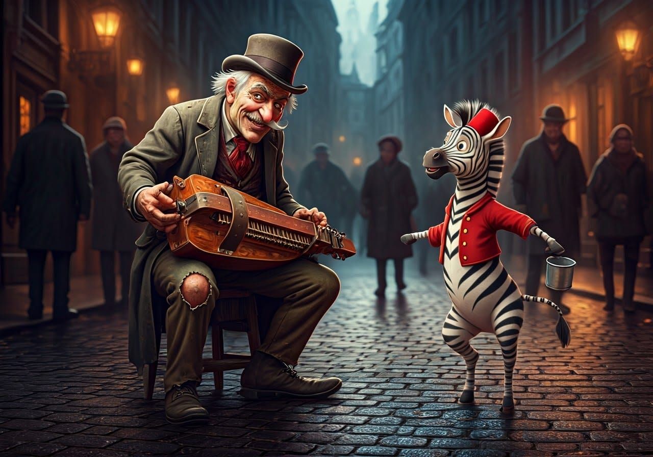 Cruel Street Musician Torments Hopeful Young Zebra