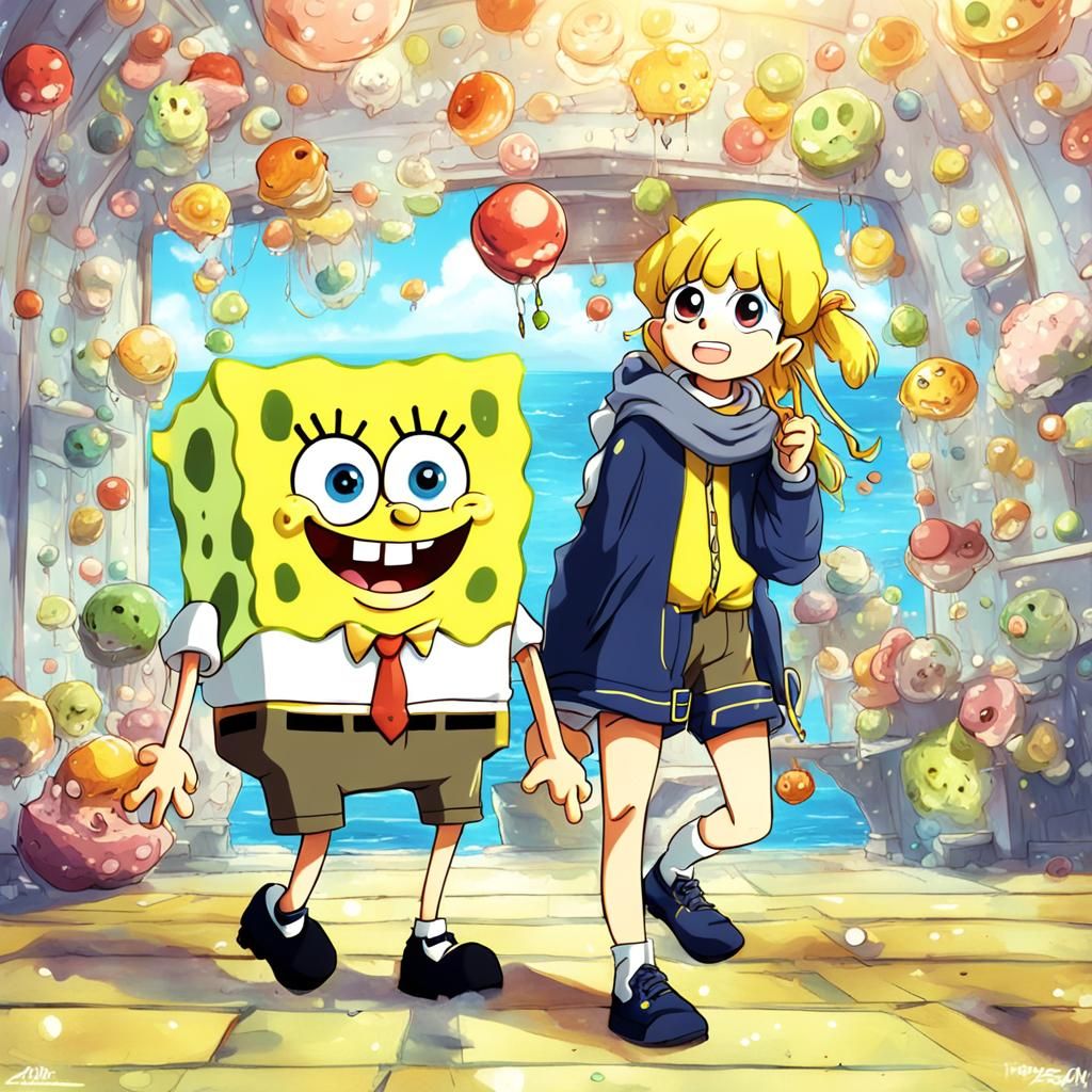 SpongeBob as Anime Key Visual