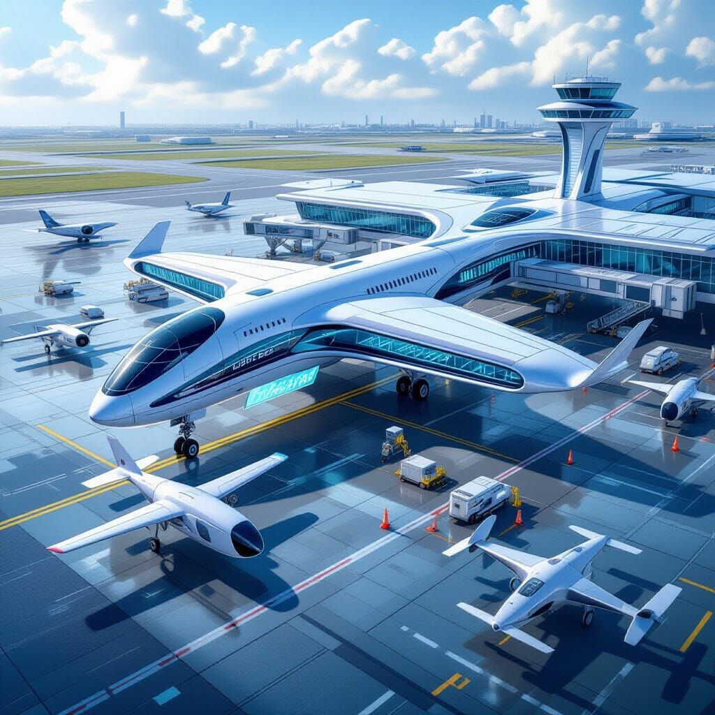 Futuristic airport