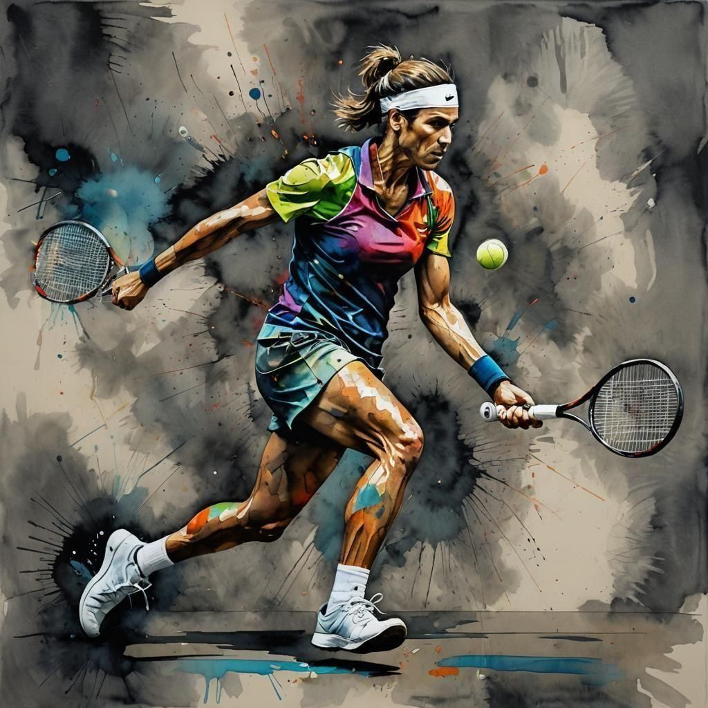 Action Shot: Tennis Player with Prosthetic Leg