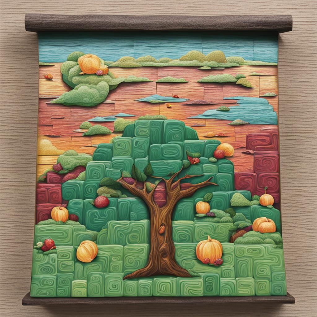 Detailed Tapestry with Intricate Geometric Patterns