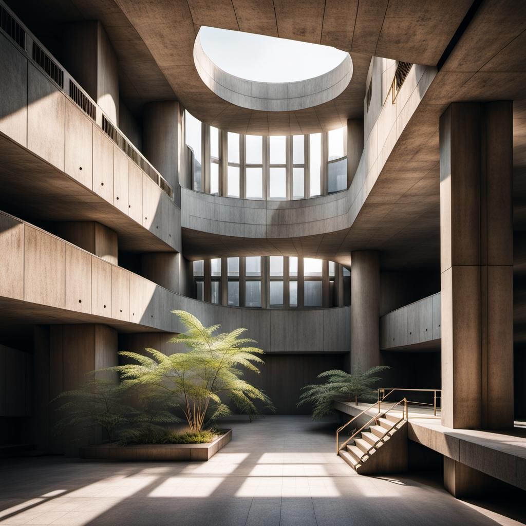 Brutalist Cityscape in Natural Light