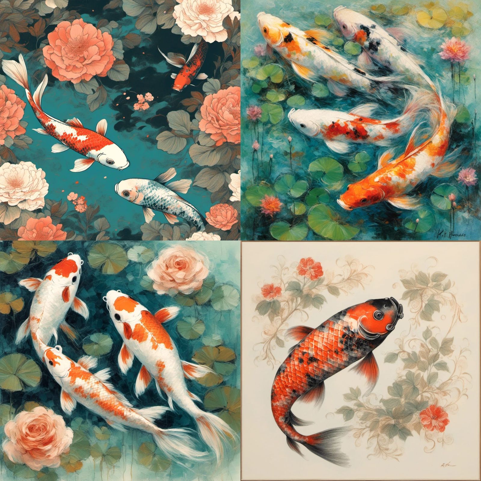 Elegant Koi Fish Illustration